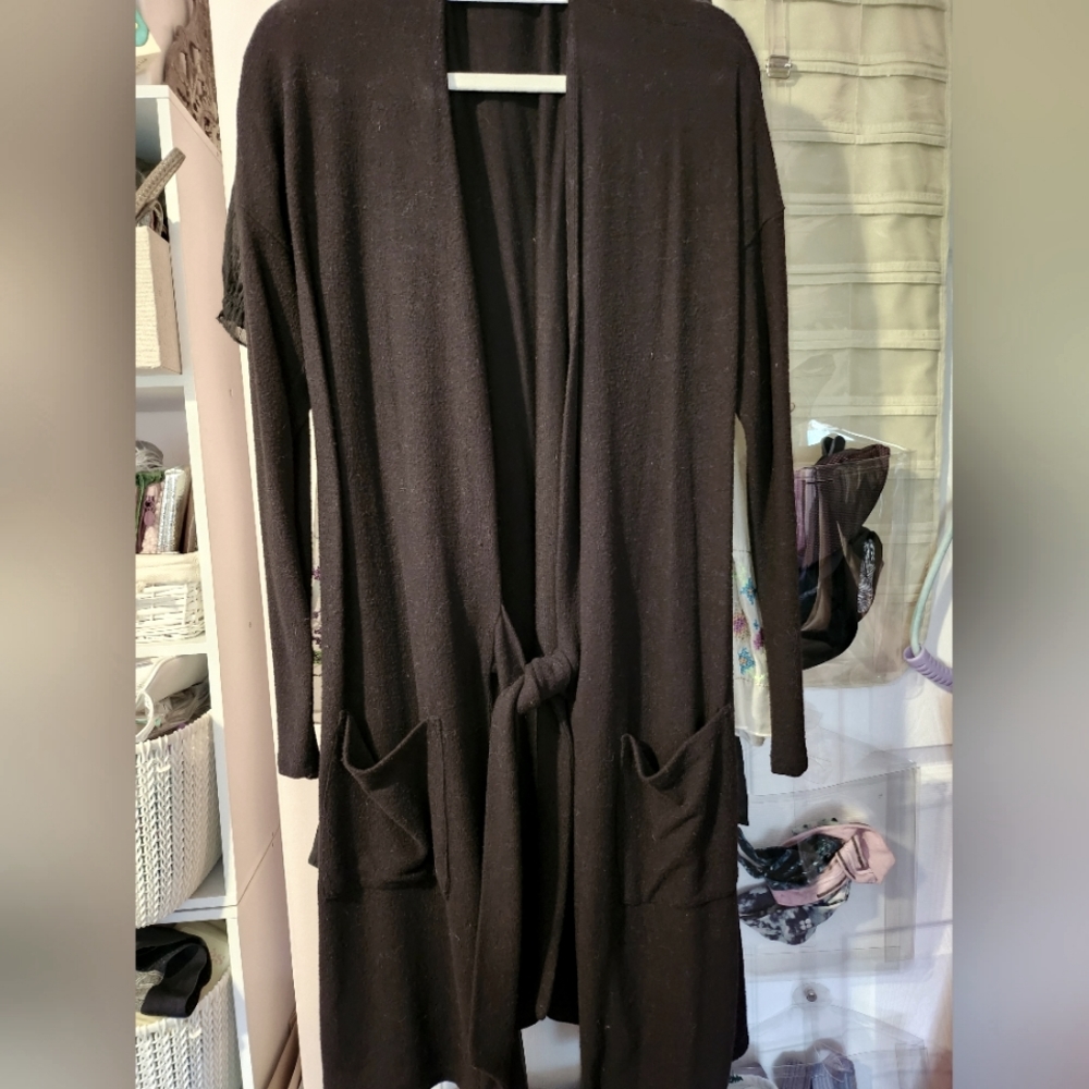 J Crew Duster sweater with tie waist